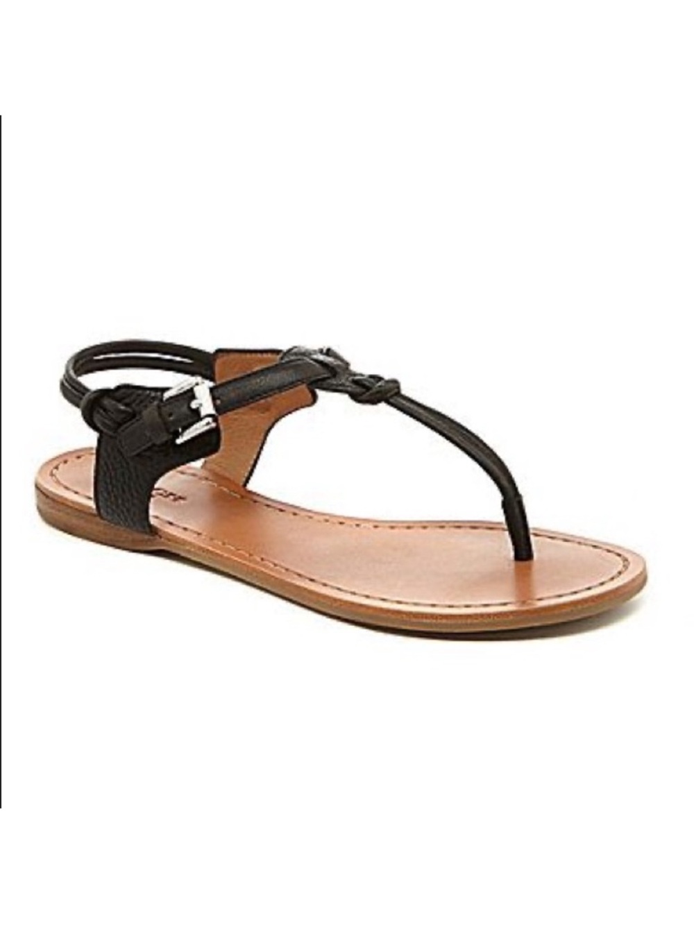 Coach Clarkson Sandals Black Leather Adjustable Silver Buckle Women’s Size 10B